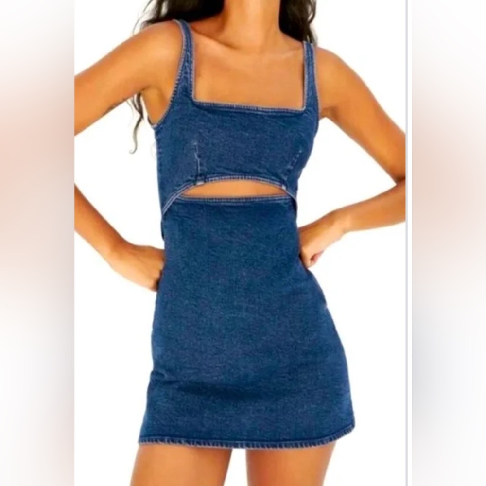 Zara denim dress with front cutout